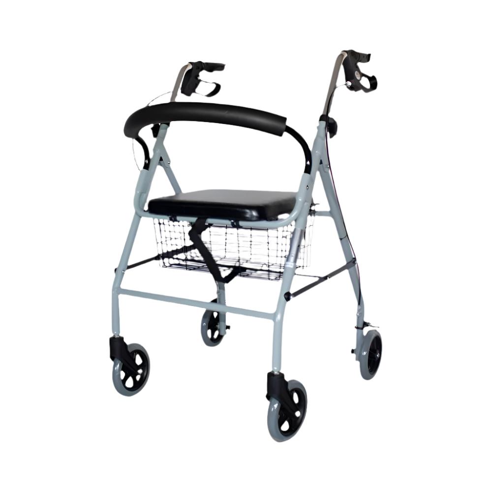 Mobiclinic Walker with 4 Wheels | Foldable and Height-Adjustable | Bas