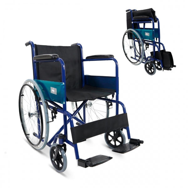 Foldable Wheelchair | Light | Blue | Model: Alcázar | Mobiclinic