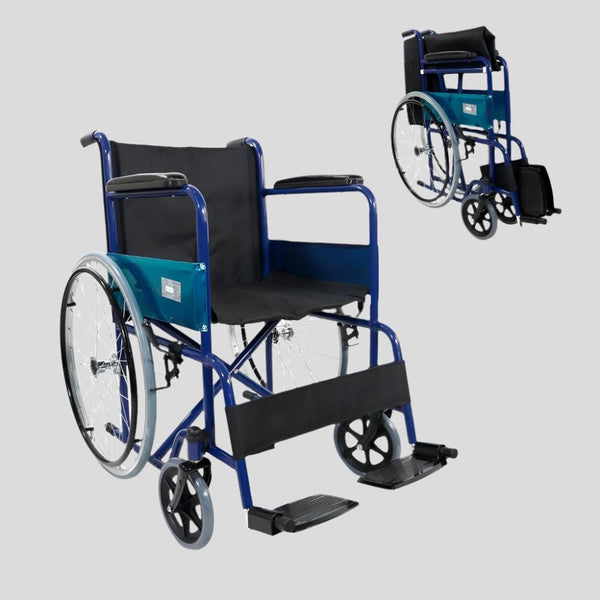 Foldable Wheelchair | Light | Blue | Model: Alcázar | Mobiclinic