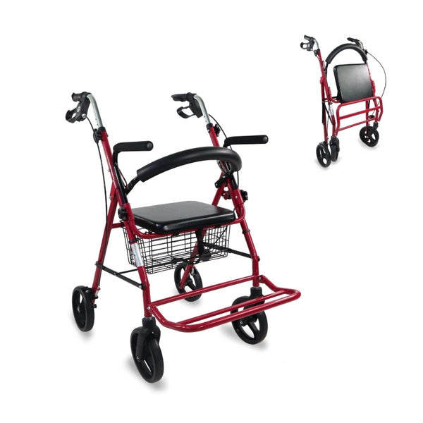 Mobiclinic | Walker for Elderly People | Colon | Foldable | Brakes on the Handles | Adjustable Height | Basket and Seat