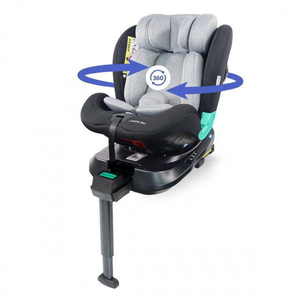 Child car seat |360º swivel|i-Size |Evolutive |40-150cm|0-12 years|Reclining |Adjustable |Black Gray| Lionfix Pro|Mobiclinic