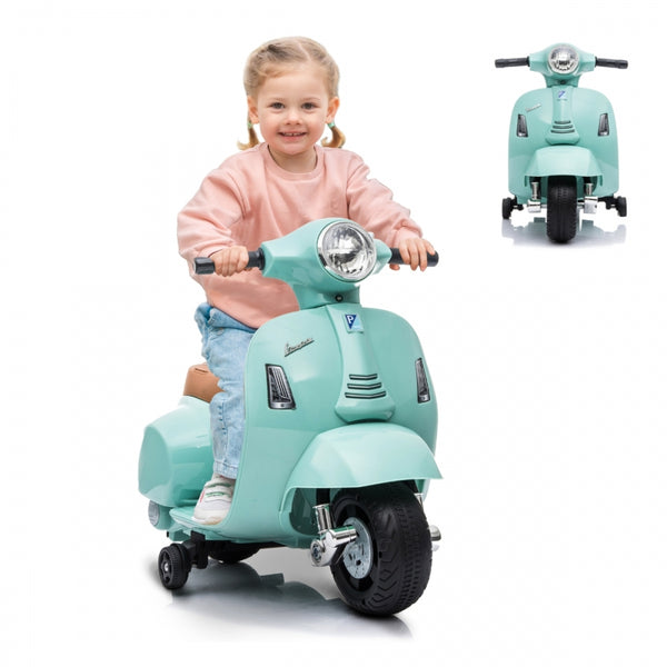 Electric motorcycle for children | Vespa Piaggio | Anti-rollover | Motor 30W | Speed 2.5 km/h | Musical effect | Rome | Mobiclinic