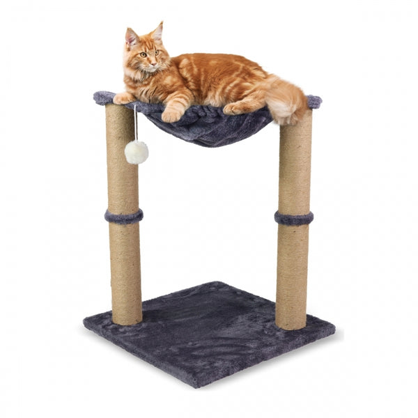 Cat scratching post | With hammock | 40 x 40 x 50 cm | Lightweight | Resistant | Max. 10 kg | Milo | Mobiclinic