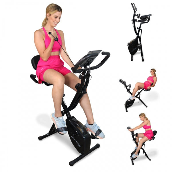 Foldable Stationary Bike | 8 Resistance Modes | LCD Screen | Adjustable Seat| EVEREST | Mobiclinic