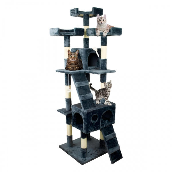 Cat scratching post | Large | Cat scratcher | 4 heights | 50x50x170cm | Gray | Tom | Supports 10 kg | Mobiclinic