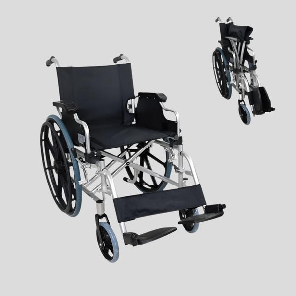 Mobiclinic Aluminium Wheelchair | Foldable | Foldable Armrests and Removable Footrests | Model: Ópera