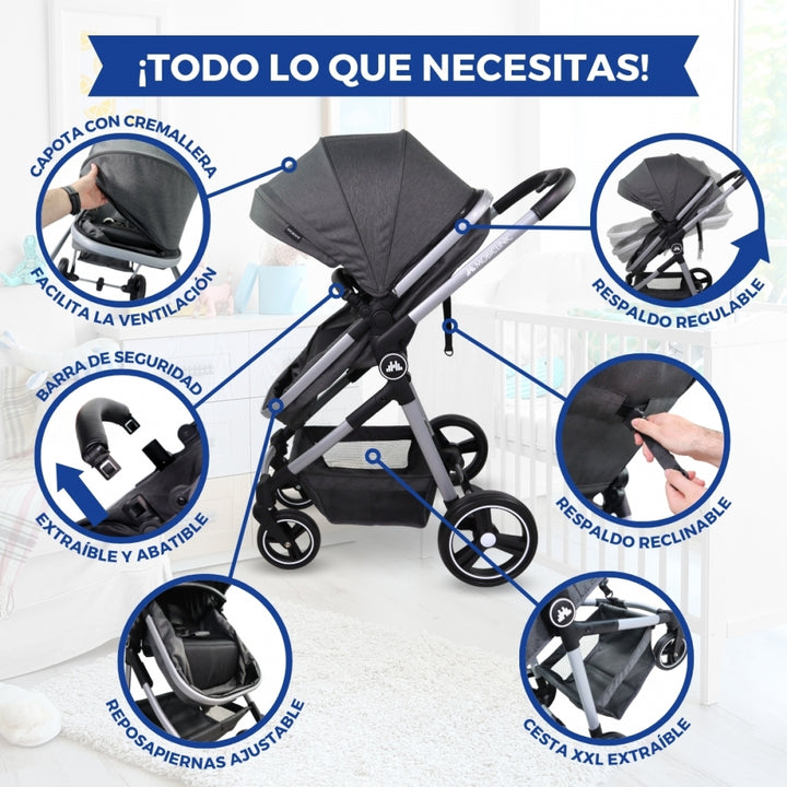 silla de paseo nuit con respaldo regulable