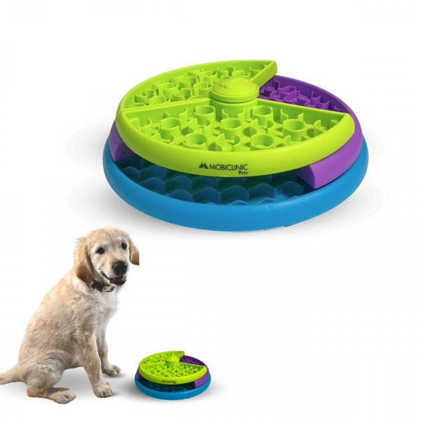 Interactive Dog Feeder | Three layers | 26x26x7.5cm | Fight boredom | Non-slip | Game| Doggy | Mobiclinic
