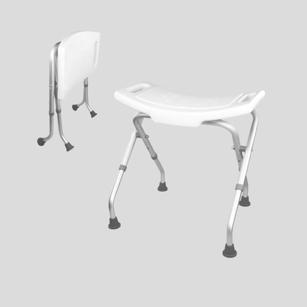 Bath Stool | Foldable and Height-Adjustable | Safe and Stable | Aluminium | Model: Delta