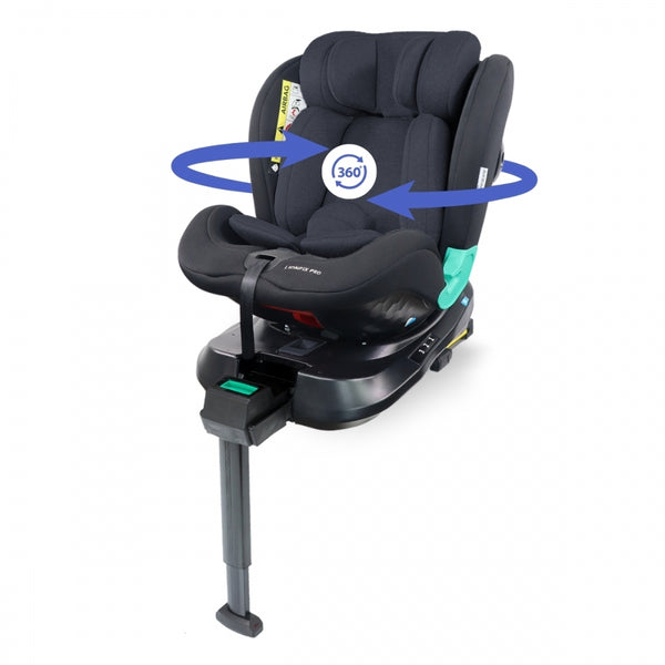 Silla coche infantil | Giro 360º | i-Size | Evolutiva | 40 - 150cm | 0-12 años | Reclinable | Ajustable | Negra | Lionfix Pro | Mobiclinic