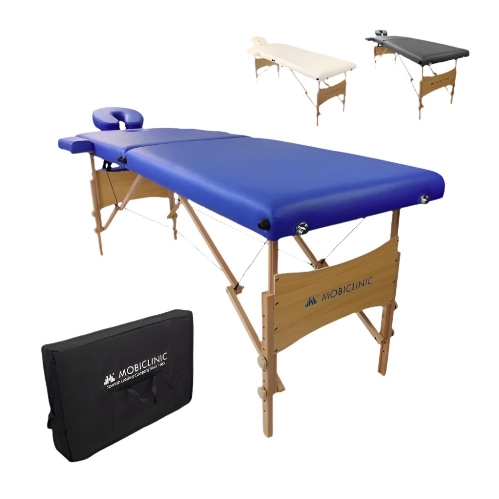 Foldable Massage Table | Headrest | Portable | Wood | 186x60cm | Blue ...