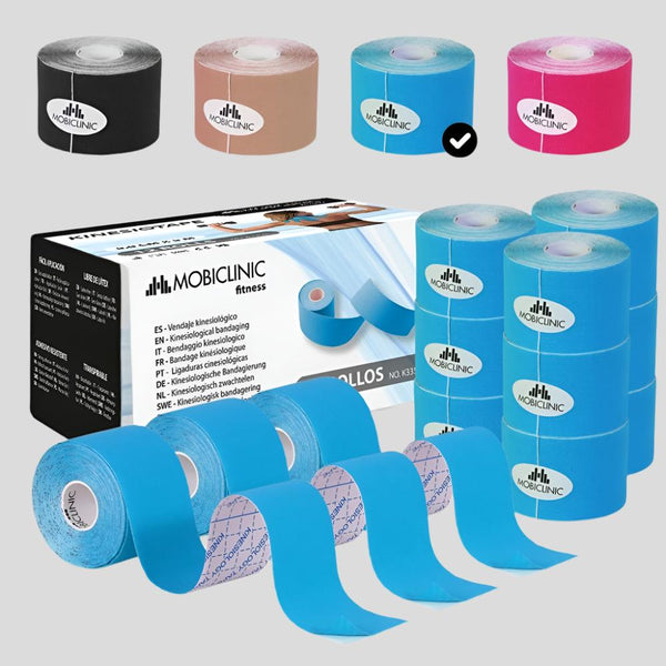 Display/Box of Kinesio Tape Kinesiology Bandages (12 units) | Mobiclinic | Blue