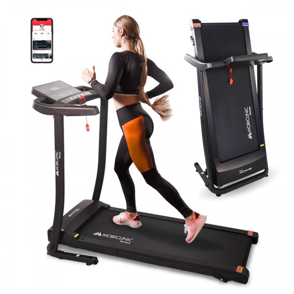 Folding treadmill | Bluetooth speaker |12km/h|Elevation system| App LCD screen 139x62x114cm| Silent| ETNA |Mobiclinic