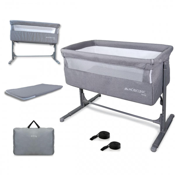 Co-sleeping crib | Adjustable height | Side opening | Up to 15 kg | Carrying bag | Easy assembly | Moon | Mobiclinic