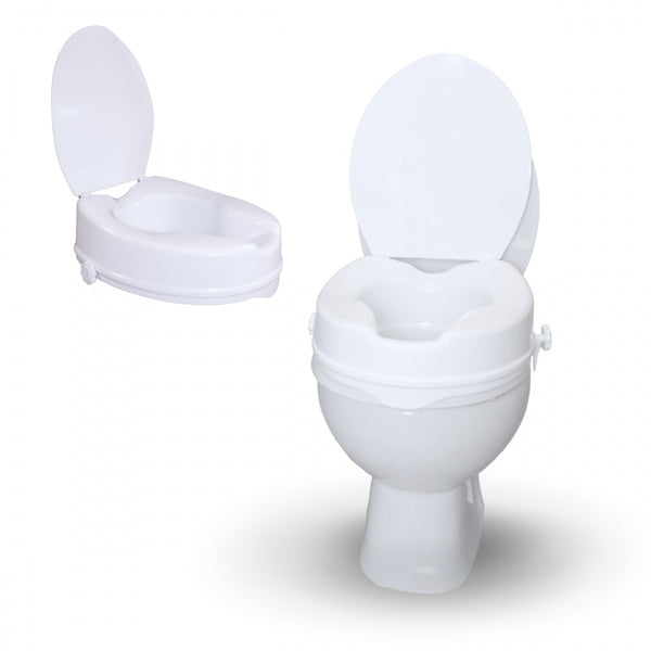 Toilet Seat Riser | Lid | Height: 10 cm | White | Model: Titán | Mobiclinic