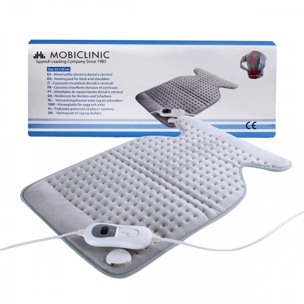 Almohadilla eléctrica dorsal cervical | 62x43cm | 3 niveles | Muy bajo consumo | Gasto mínimo | Apagado automático | Mobiclinic