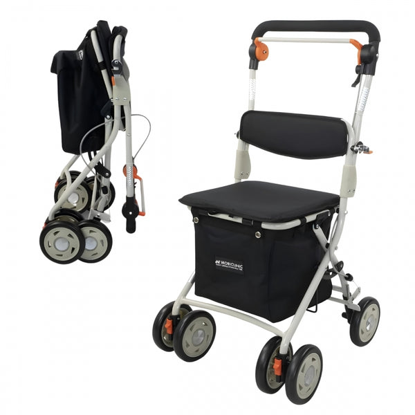 Shopping cart walker | 4 wheels | Up to 120 Kg | Foldable | With bag | Braking system | Black | Coliseum | Mobiclinic