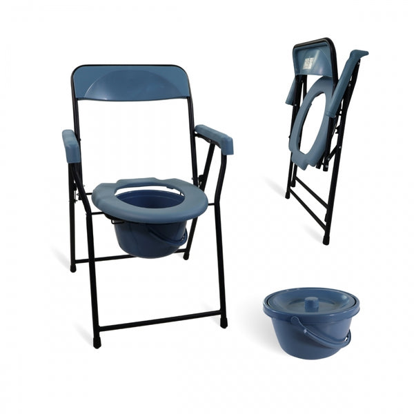 WC Chair | With Seat and Armrests | Foldable and Height-Adjustable | Anti-Slip Tips | Timón | Mobiclinic