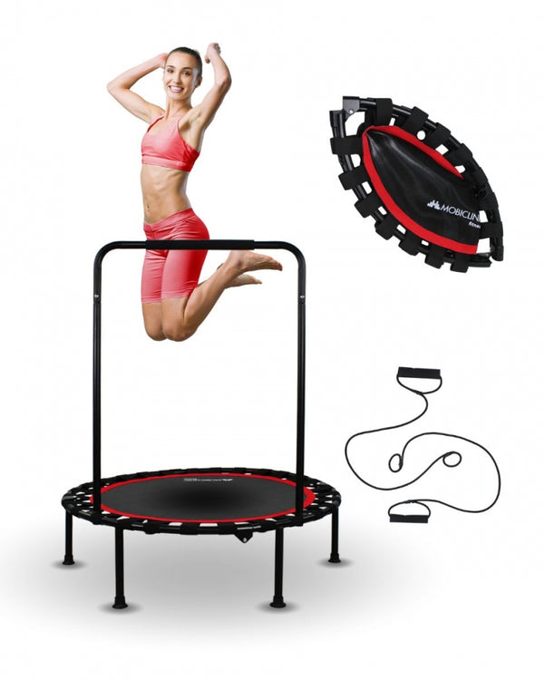 Round fitness trampoline |Foldable |Max 150kg |Adjustable armrest |Detachable | 101x101x118cm |Kangumobi |Mobiclinic