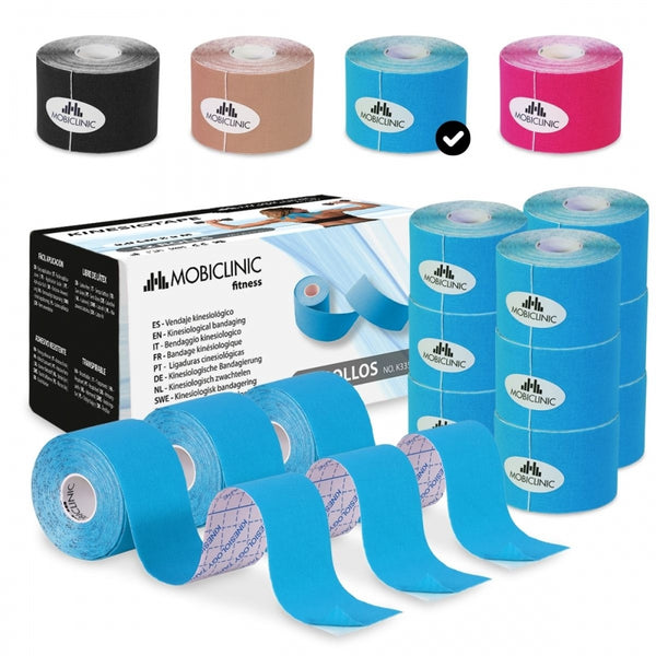 Display/Box of Kinesio Tape Kinesiology Bandages (12 units) | Mobiclinic | Blue