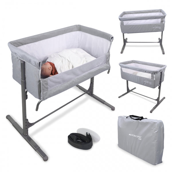 Co-sleeping crib | Adjustable height | Side opening | Up to 15 kg | Carrying bag | Easy assembly | Moon | Mobiclinic