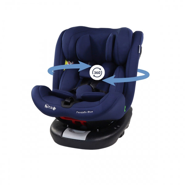 Child car seat | 360º rotation | Reclining | 40-150 cm | 0-12 years | Top Tether | Adjustable | Blue | Pandafix | Mobiclinic