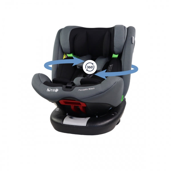 Child car seat | 360º rotation | Reclining | 40-150 cm | 0-12 years | Top Tether | Adjustable | Black | Pandafix | Mobiclinic