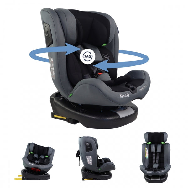 Child car seat | 360º rotation | Reclining | 40-150 cm | 0-12 years | Top Tether | Adjustable | Black | Pandafix | Mobiclinic