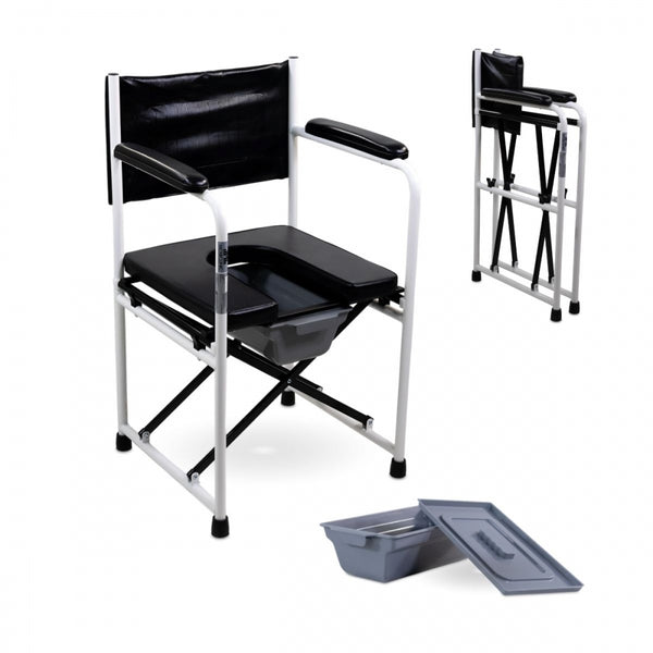 Mobiclinic, Ebro, WC Chair with Lid, Bedside Commode, Foldable, Armrests