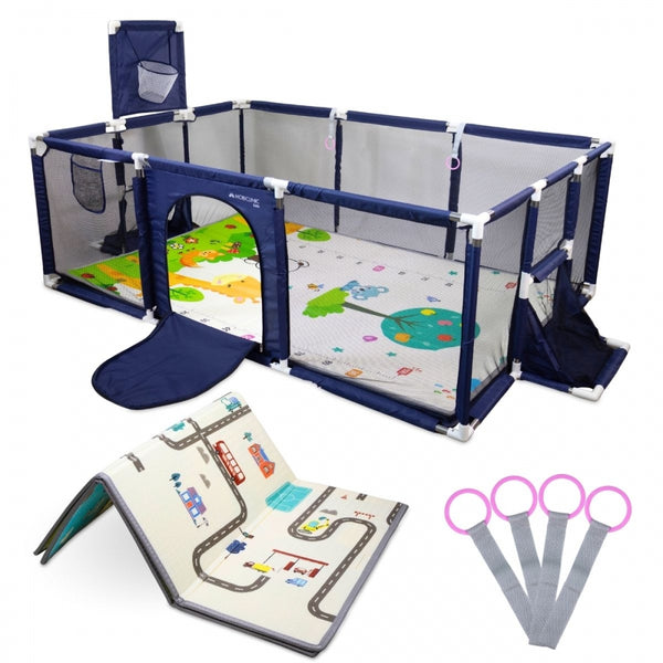 Children's playground | Carpet | 128x233 cm | Rings | Football basket and net | Transport bag | Kidland | Mobiclinic