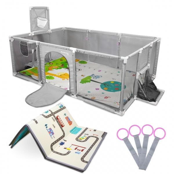 Children's playground | Carpet | 128x233cm | Rings | Football basket and net | Carry bag | Kidland | Mobiclinic