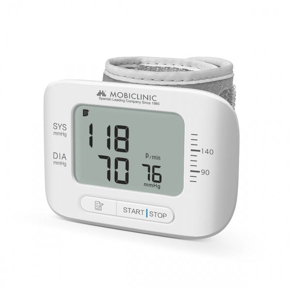 Wrist Blood Pressure Monitor | LCD Display | Compact | Memory | Irregular Heartbeat Detection | Vitalpress | Mobiclinic