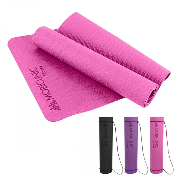 Yoga mat | Non-slip | 181x61x0.6cm | Flexible | TPE | Washable | Eco-friendly | Pink |EY-01| Mobiclinic