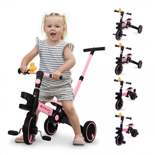 5-in-1 Tricycle | Convertible | Adjustable | Max 25kg | Lightweight | 1.5-5 years | Pink | Chase | Mobiclinic