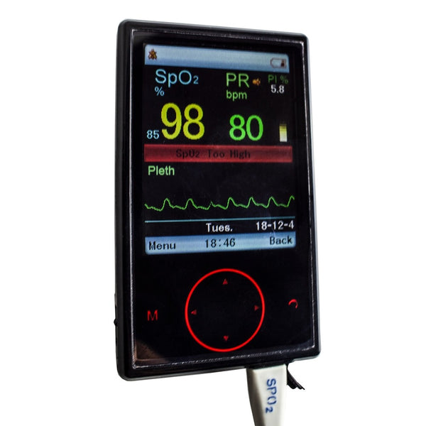 Digital Pulse Oximeter | TFT display | Lithium Battery | Small and Easy to Handle | Black | Mobiclinic