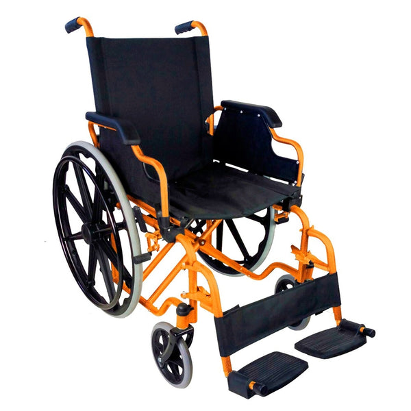 Foldable wheelchair | Wheelchairs for Seniors | Mobiclinic | Ergonomic seat and back | Width 43 cm | Orange | Model: Giralda | Mobiclinic