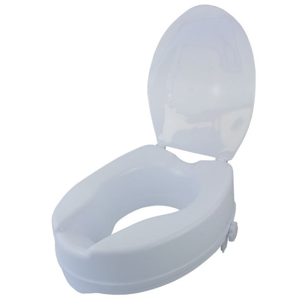 Toilet Seat Riser | Lid | Height: 10 cm | White | Model: Titán | Mobiclinic