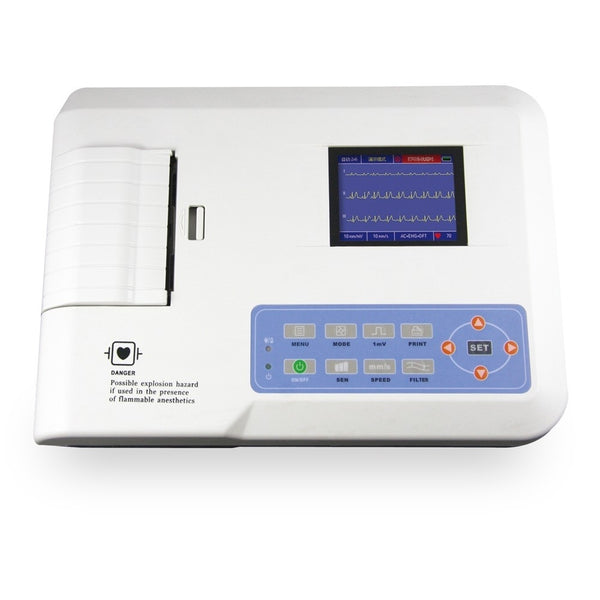Portable digital electrocardiograph | 3 channels| ECG | LCD screen | Printing system | ECG300G | Mobiclinic