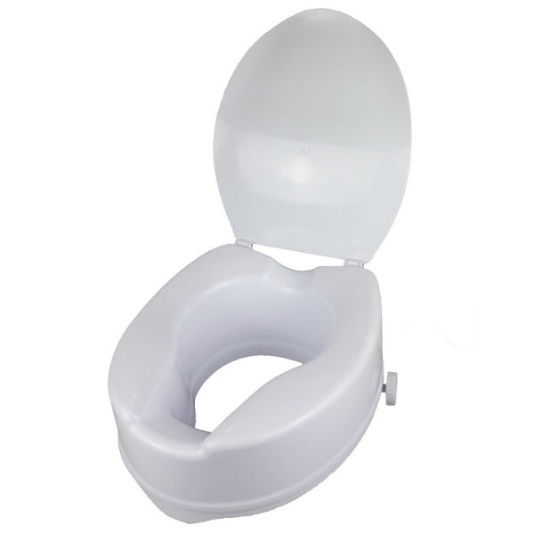 Toilet seat elevator | With lid | 14 cm | Adjustable | White | Titan | Mobiclinic