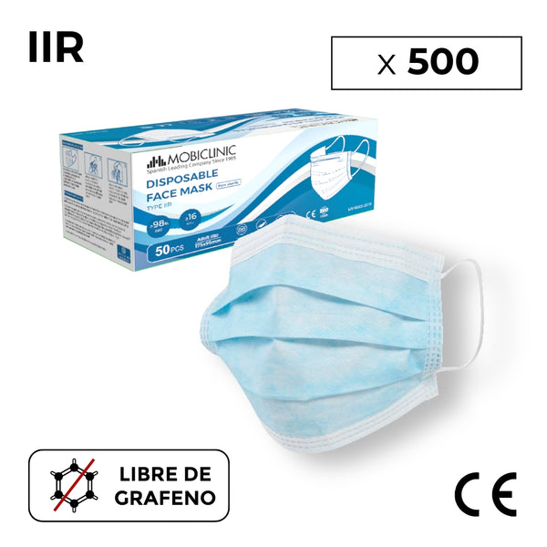 500 IIR Surgical Masks | Mobiclinic | 10 boxes of 50 units | 3 layers | Disposable
