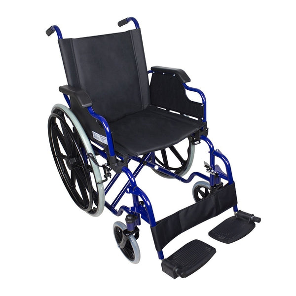 Foldable wheelchair | Wheelchairs for Seniors |Mobiclinic |Ergonomic seat and back |Width 43 cm | Blue| Giralda | Mobiclinic