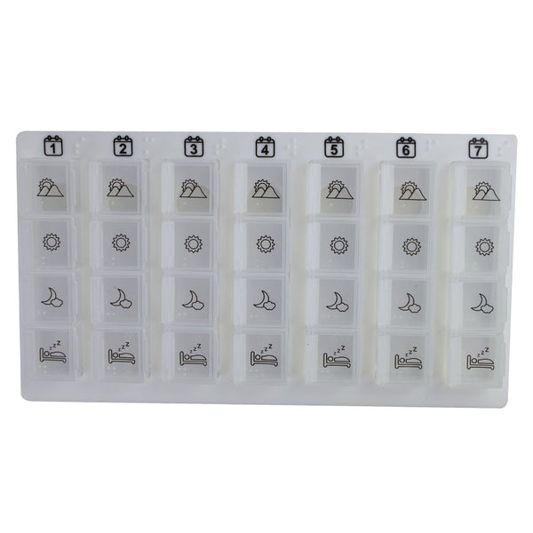 Weekly Pill Organiser | 4 Daily Doses | White |