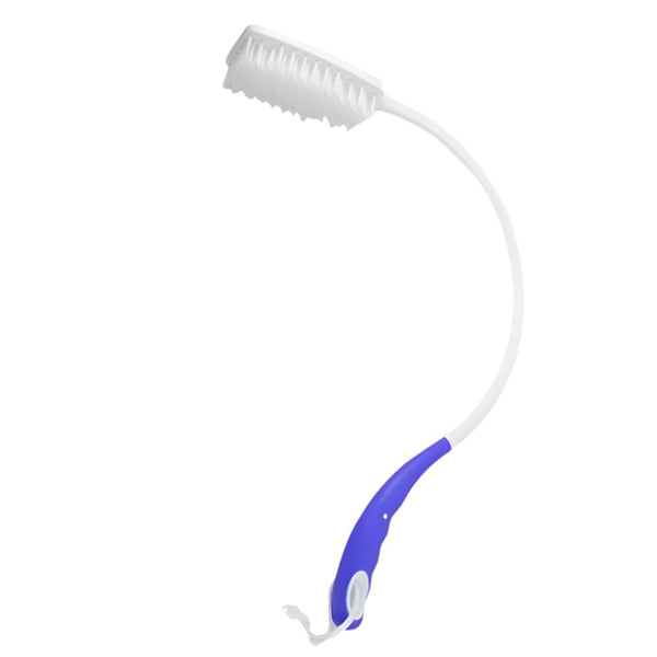 Curved Bath Brush | White and Blue | Plastic